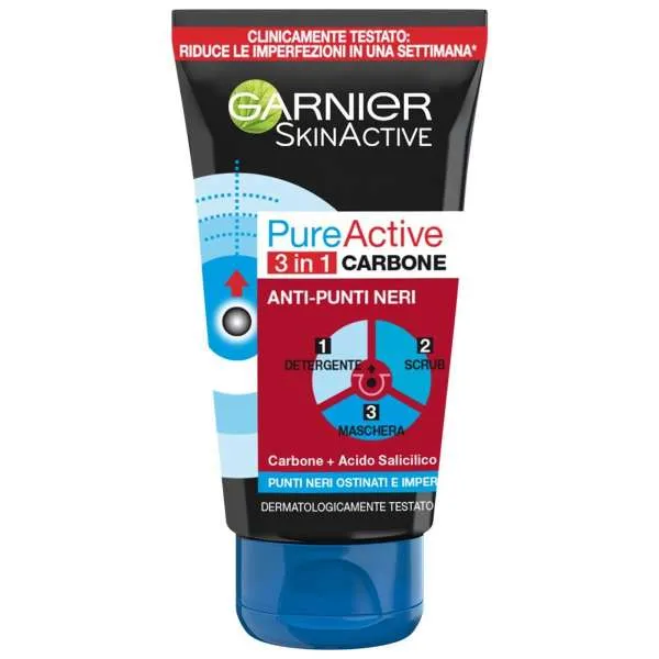 GARNIER Garnier PureActive 3in1 Carbone Anti Punti Neti - 150ml - MegaPrezzo