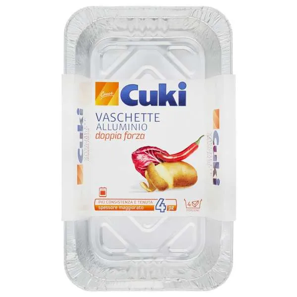 CUKI Cuki Vaschette Alluminio 4 Porzioni - 4pz - MegaPrezzo