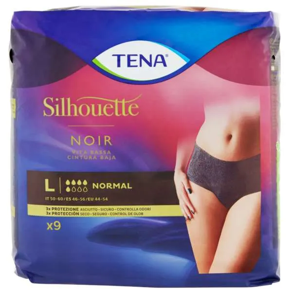 TENA Tena Lady Silhouette Noir Normal Large - 9pz - MegaPrezzo
