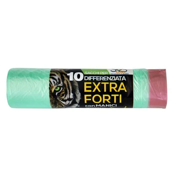 SOS CASA Sacchi per Differenziata con Manici 90 Litri - Verde - MegaPrezzo