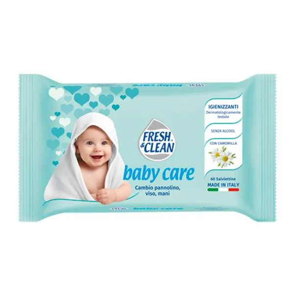 FRESH E CLEAN Fresh e Clean Salviettine Igienizzanti Baby Care - 60pz - MegaPrezzo