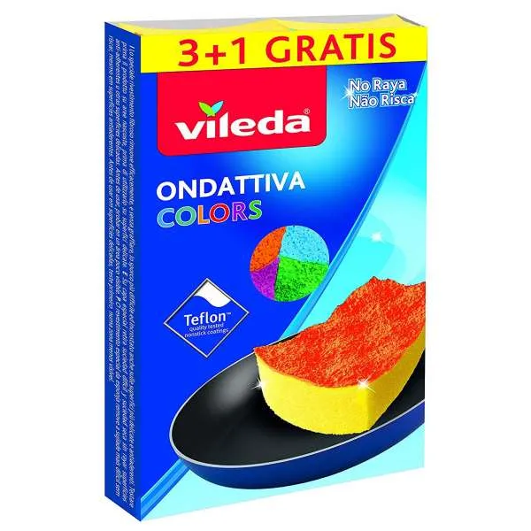 VILEDA Vileda Spugna Ondativa Milleusi Colors - 4pz - MegaPrezzo