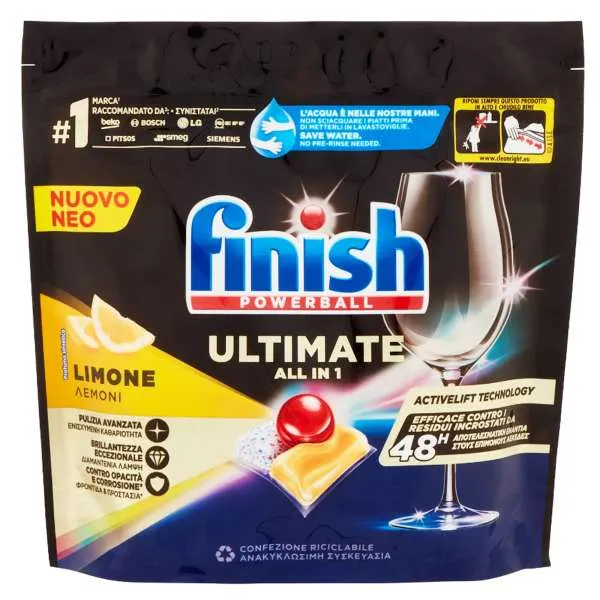 FINISH Finish Ultimate Tabs Lavastoviglie 25pz - Limone - MegaPrezzo