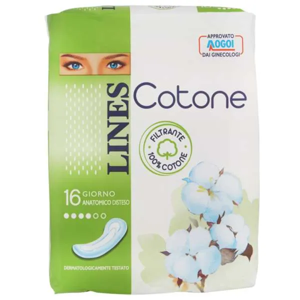 LINES Lines Cotone Assorbenti Anatomici Distesi - 16pz - MegaPrezzo