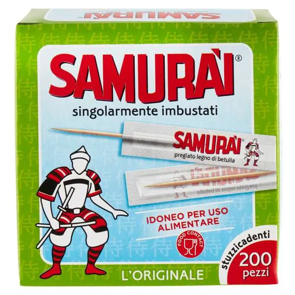 SAMURAI Samurai Stuzzicadenti Imbustati Singolarmente - 200pz - MegaPrezzo