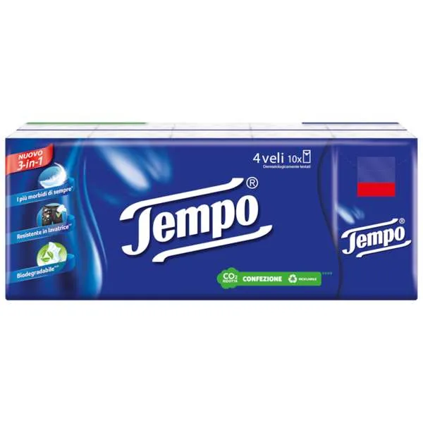TEMPO Tempo Fazzoletti 4 Veli - 10pz - MegaPrezzo