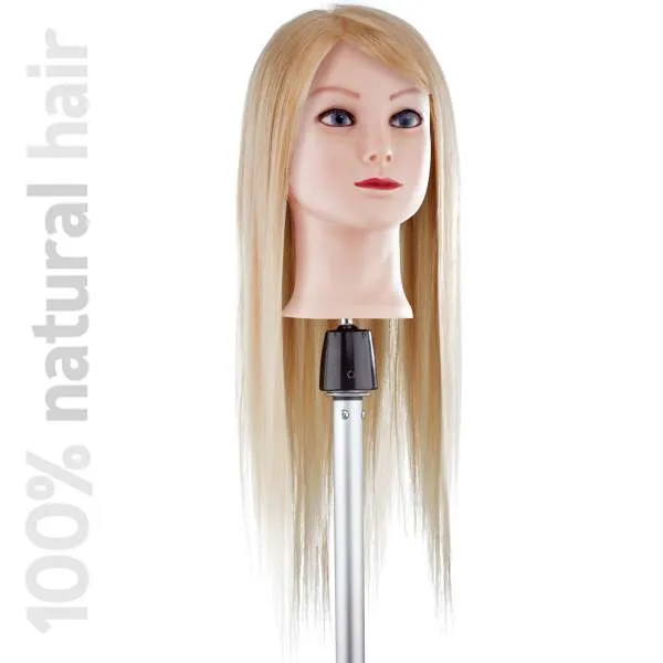 XANITALIA Testina Studio Capelli Naturali 55cm - Biondo Extra Lungo - MegaPrezzo