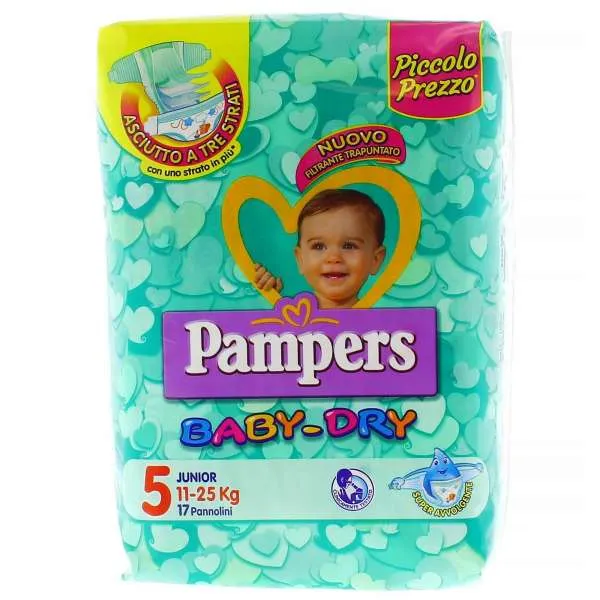 PAMPERS Pampers Baby Dry Pannolini 5 Junior 11-25Kg - 17pz - MegaPrezzo