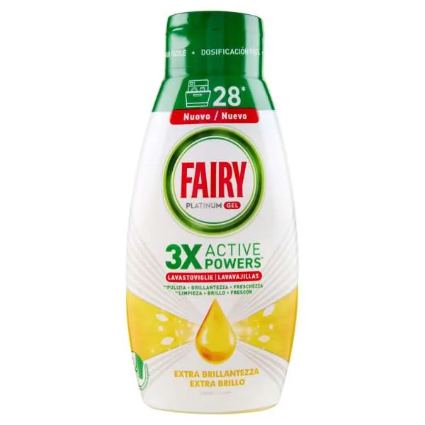 FAIRY Fairy Gel Lavastoviglie Platinum Extra Brillantezza 504ml - Limone - MegaPrezzo
