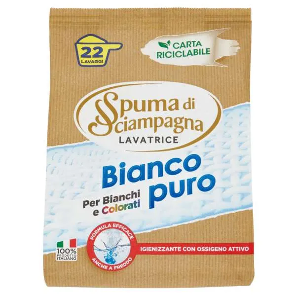 SPUMA DI SCIAMPAGNA Spuma di Sciampagna Detersivo in Polvere 990gr - Bianco Puro - MegaPrezzo