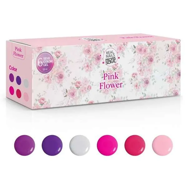 REAL NAILS PROFESSIONAL Real Nails Professional Kit 6 Smalti Semipermanente - Pink Flower - MegaPrezzo