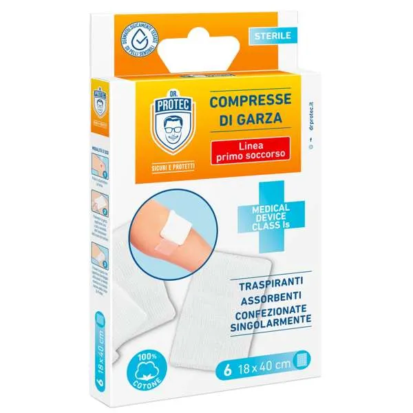 DR PROTEC Dr Protec Compresse di Garza 6pz - 18x40cm - MegaPrezzo