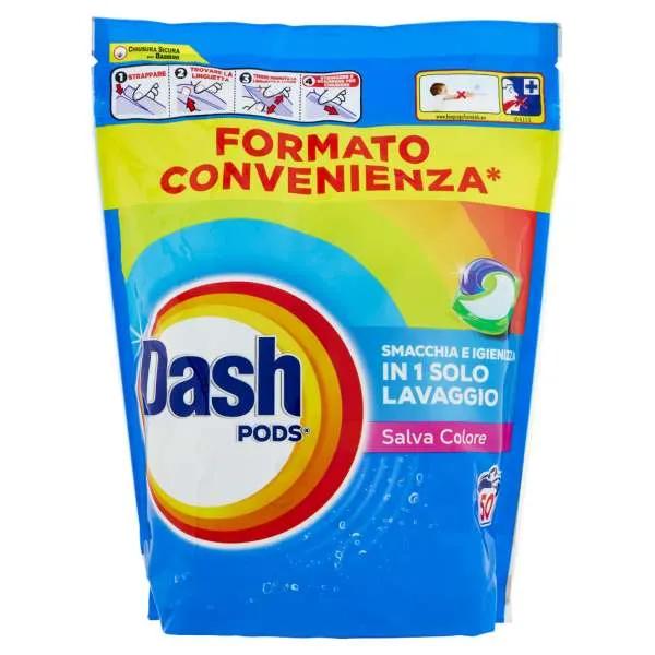 DASH Dash Pods Detersivo Lavatrice 50pz - Salva Colore - MegaPrezzo