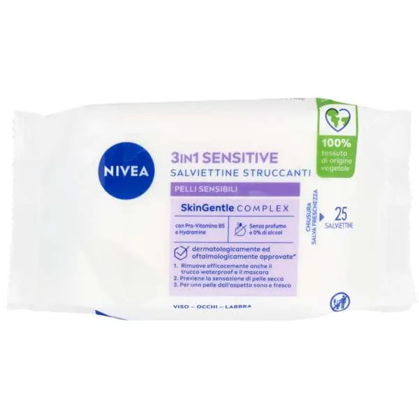 NIVEA Nivea Bio Salviette Struccanti 25pz - Sensitive - MegaPrezzo