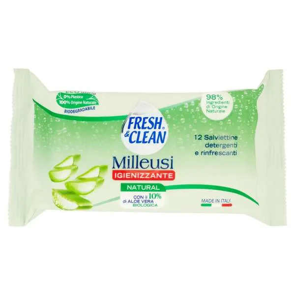 FRESH E CLEAN Fresh e Clean Salviettine Milleusi Igienizzanti Natural - 12pz - MegaPrezzo