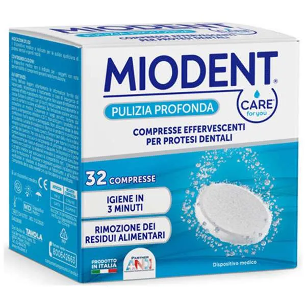 MIODENT Miodent Compresse Effervescenti per Dentiera - 32pz - MegaPrezzo