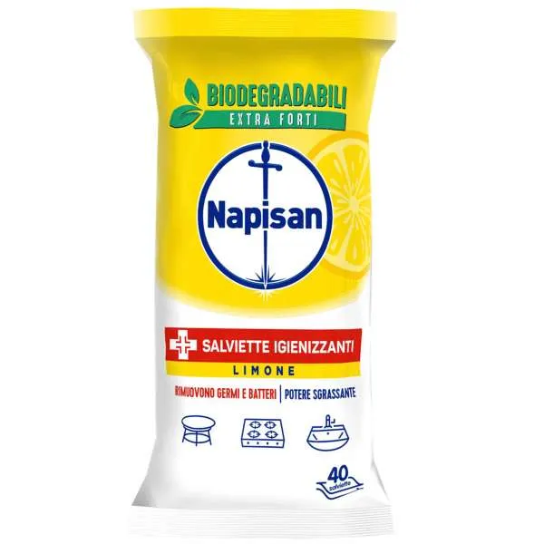 NAPISAN Napisan Salviettine Igienizzanti Casa 40pz - Limone - MegaPrezzo
