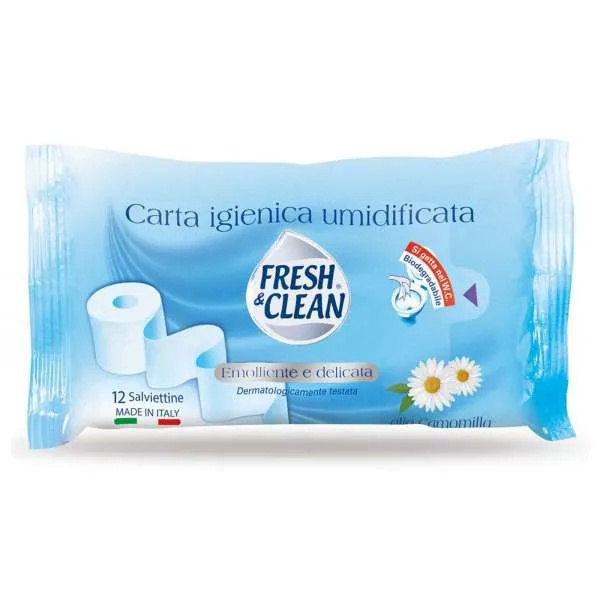 FRESH E CLEAN Fresh e Clean Carta Igienica Umidificata Camomilla - 12pz - MegaPrezzo