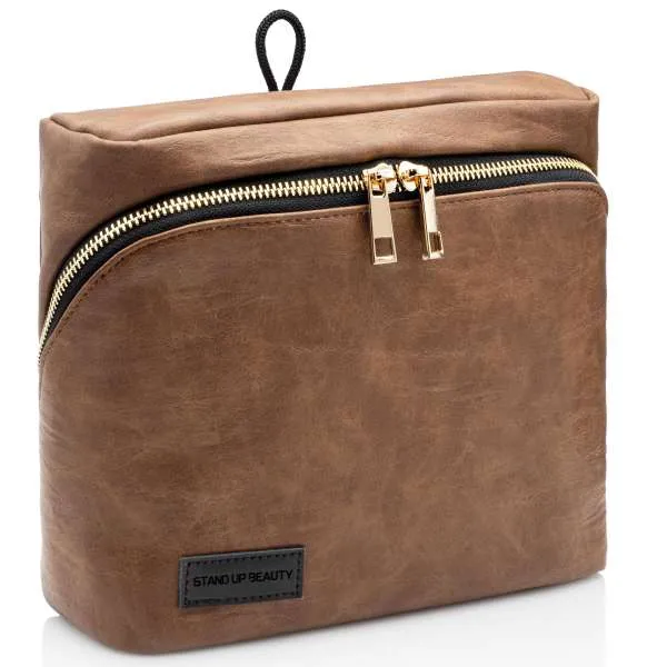 XANITALIA Stand-Up Beauty Borsa per Makuup Artist e Parrucchieri - Marrone - MegaPrezzo
