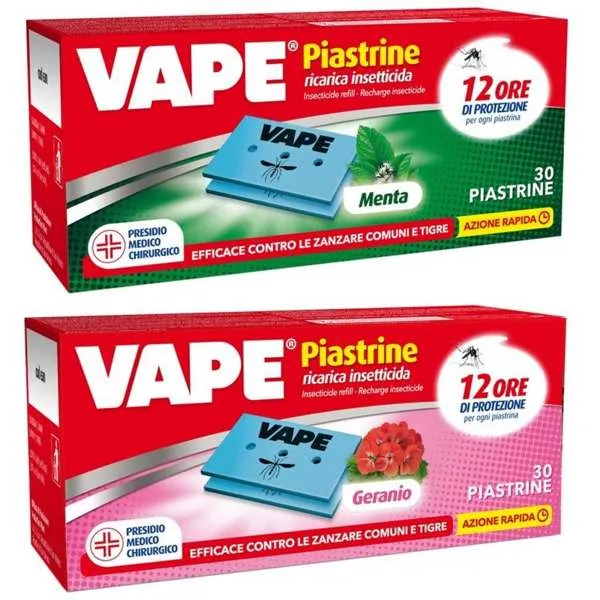 VAPE Vape Piastrine Anti Zanzare 30pz - Menta Geranio - MegaPrezzo