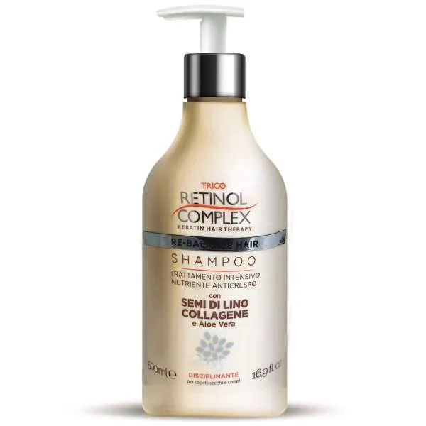 RETINOL COMPLEX Trico Retinol Complex Shampoo Anticrespo con Semi di Lino Collagene e Aloe Vera - 500ml - MegaPrezzo