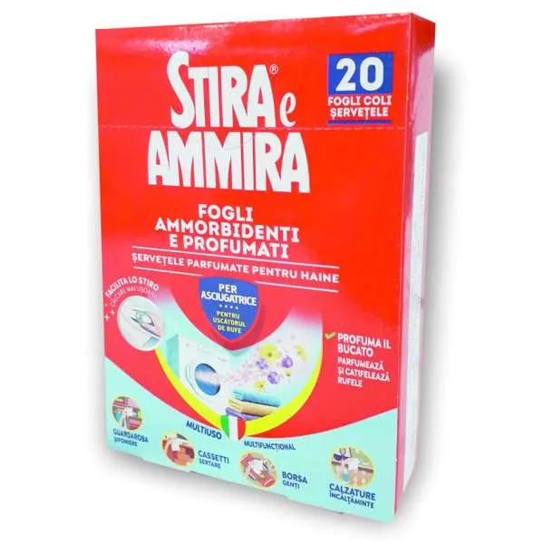 STIRA E AMMIRA Stira e Ammira Fogli Ammorbidenti Profumati - 20pz - MegaPrezzo