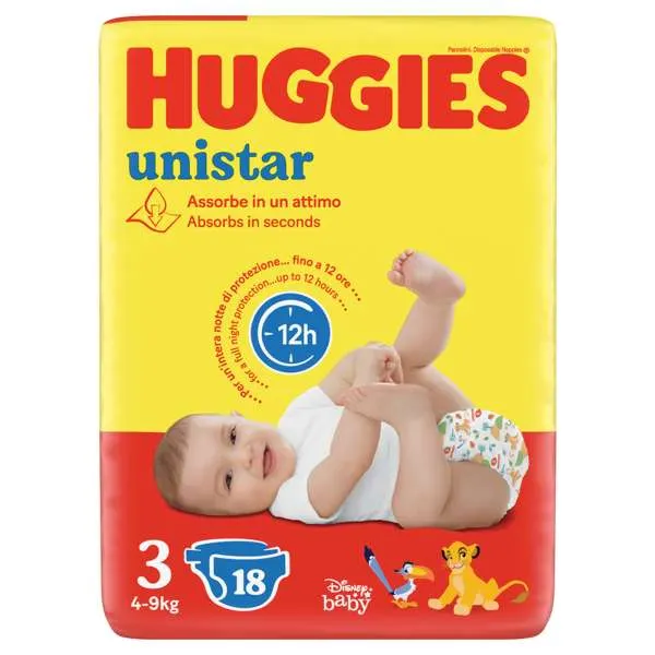 HUGGIES Huggies Unistar Pannolini 4/9 kg - 3 - MegaPrezzo