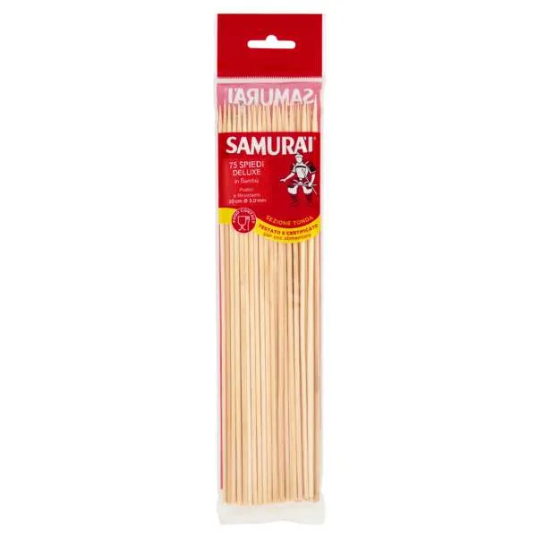 SAMURAI Samurai Spiedini in Bambù 75pz - 20cm - MegaPrezzo