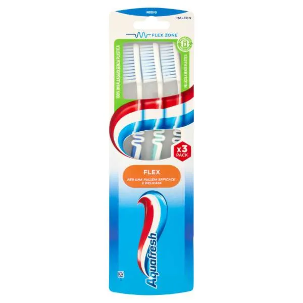 AQUAFRESH Aquafresh Spazzolino Flex Medio - 3pz - MegaPrezzo