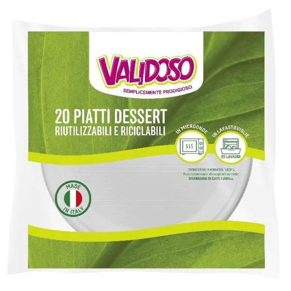 VALIDOSO Validoso Piatti Dessert Riutilizzabili - 20pz - MegaPrezzo