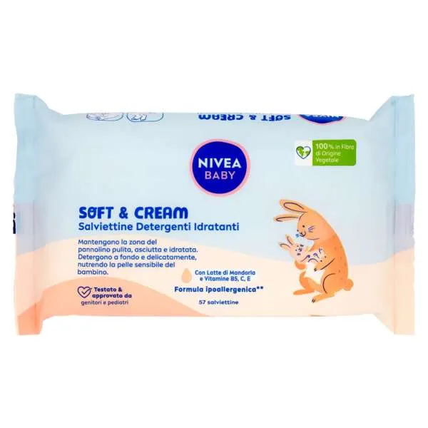 NIVEA Nivea Baby Soft Cream Salviettine Detergenti - 57pz - MegaPrezzo