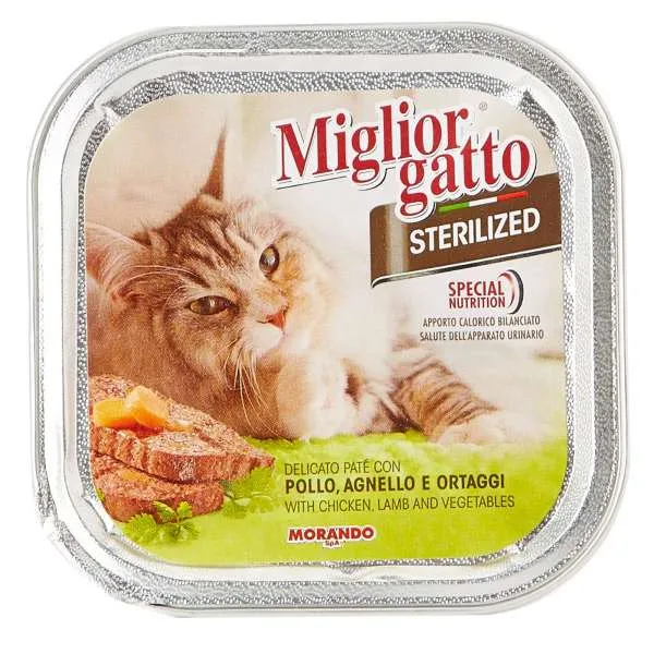 MORANDO Migliorgatto Sterilized Patè 100gr - Pollo Agnello e Ortaggi - MegaPrezzo