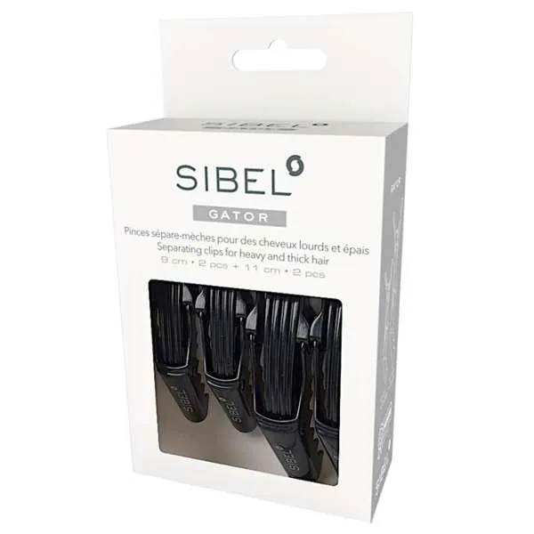 SIBEL Sibel Gator Pinze Clip Separa Ciocche 9cm e 11cm Nero - 4pz - MegaPrezzo