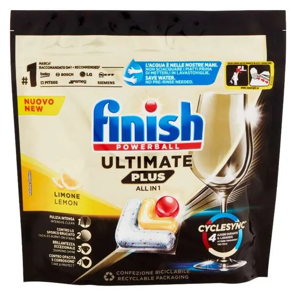 FINISH Finish Ultimate Plus Tabs Lavastoviglie 22pz - Limone - MegaPrezzo