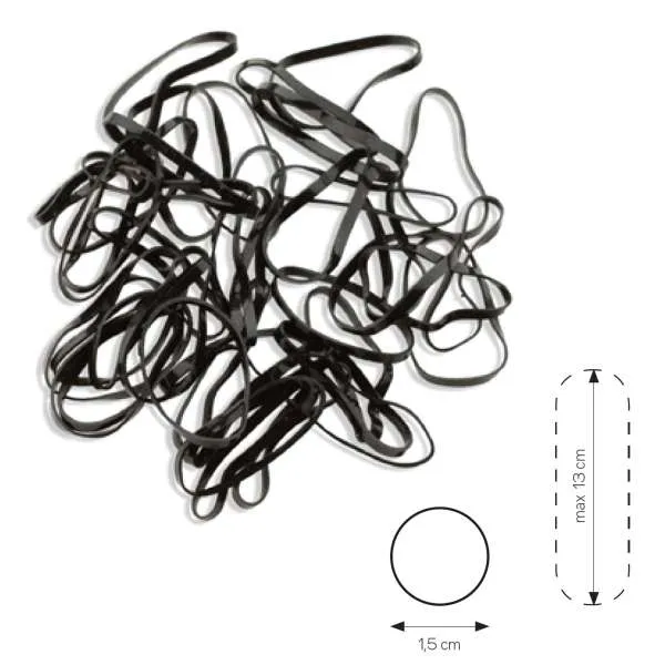XANITALIA Rubber Elastici Capelli Small Band 40pz - Black - MegaPrezzo