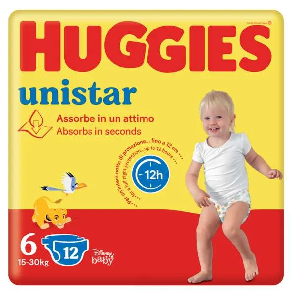 HUGGIES Huggies Unistar Extralarge Pannolini 15/30 kg - 6 - MegaPrezzo
