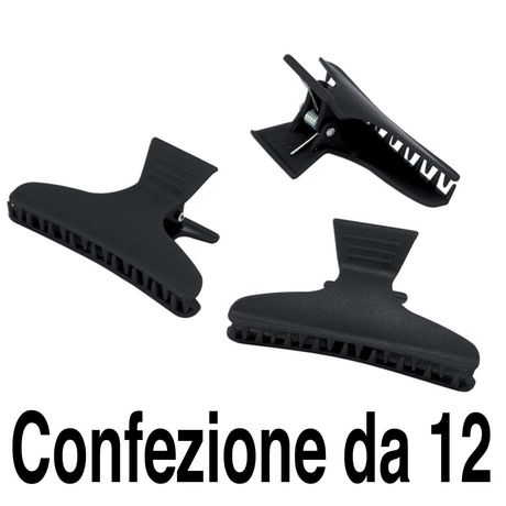 Pinze per Capelli Colore Nero - 12pz