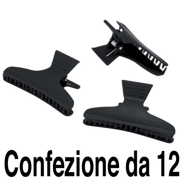 XANITALIA Pinze per Capelli Colore Nero - 12pz - MegaPrezzo