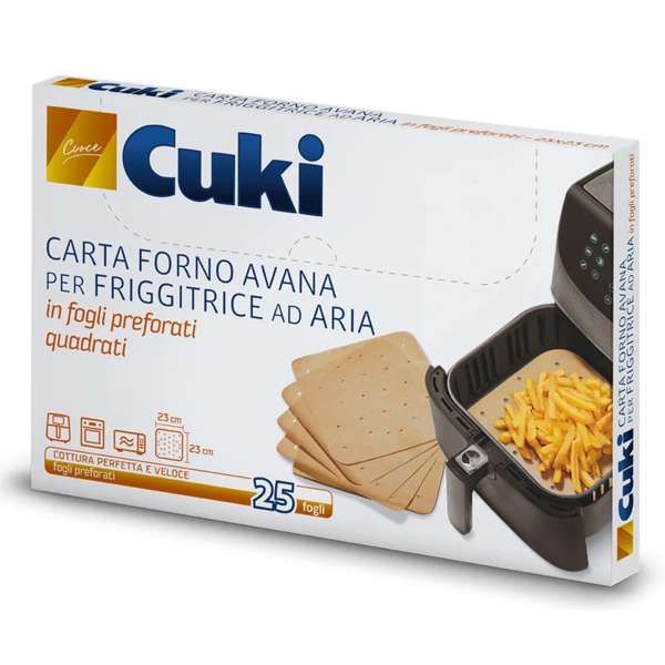 CUKI Cuki Fogli per Friggitrice ad Aria 25pz - 23cm - MegaPrezzo