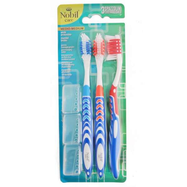 NOBIL CARE Nobil Care Spazzolino Denti e Lingua 3pz - Medio - MegaPrezzo