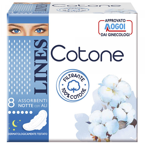 LINES Lines Cotone Assorbenti Ultra Ali Notte - 8pz - MegaPrezzo