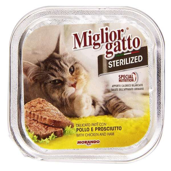 MORANDO Migliorgatto Sterilized Patè 100gr - Pollo e Prosciutto - MegaPrezzo
