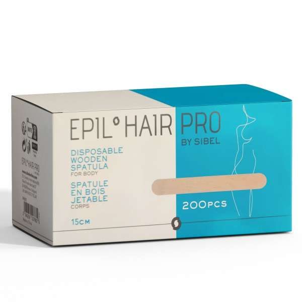 SIBEL Epil Hair Pro Spatole Stendicera Abbassalingua in Legno 15cm - 200pz - MegaPrezzo