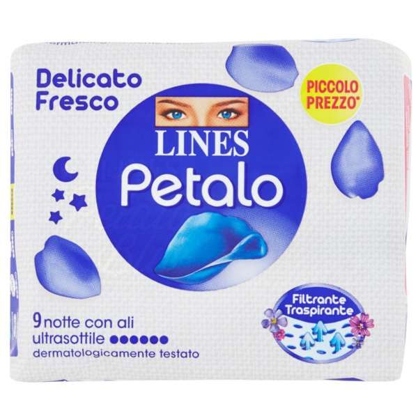 LINES Lines Petalo Assorbenti Notte con Ali - 9pz - MegaPrezzo