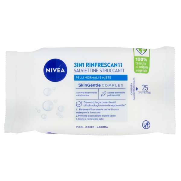 NIVEA Nivea Bio Salviette Struccanti 25pz - Rinfrescanti - MegaPrezzo