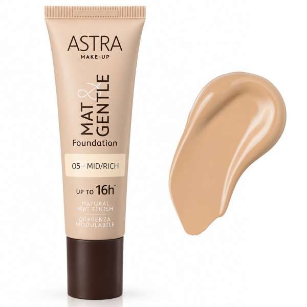 ASTRA MAKEUP Astra Makeup Mat Gentle Fondotinta 25ml - 05 Mid Rich - MegaPrezzo