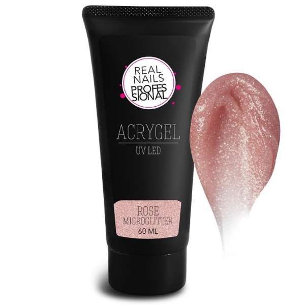 REAL NAILS PROFESSIONAL Real Nails Professional AcryGel Costruttore 60ml - Rose Microglitter - MegaPrezzo