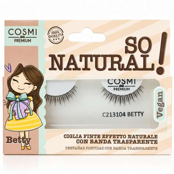 COSMI ITALIA Cosmi Ciglia Finte Vegan Effetto Natural - Betty - MegaPrezzo