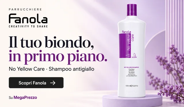 Fanola. Il tuo biondo, in primo piano. No Yellow Care, shampoo antigiallo. Scopri Fanola.